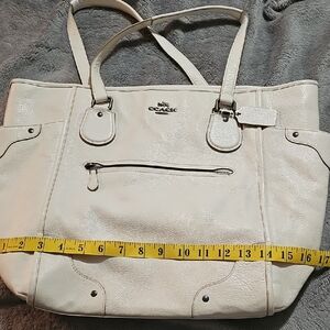 Coach Cream Leather Tote Bag Retired